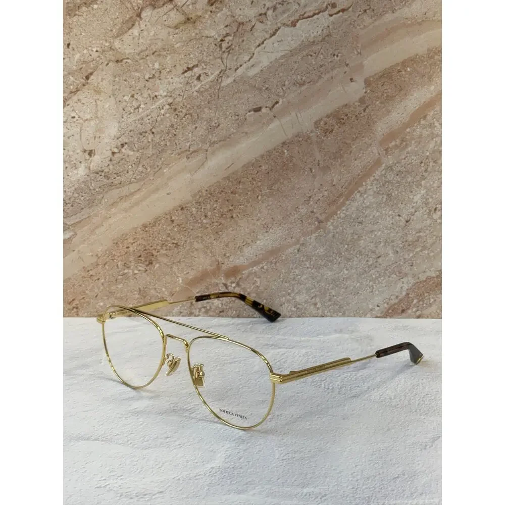NEW Bottega Veneta BV1340OK Gold Aviator Eyeglasses Frames